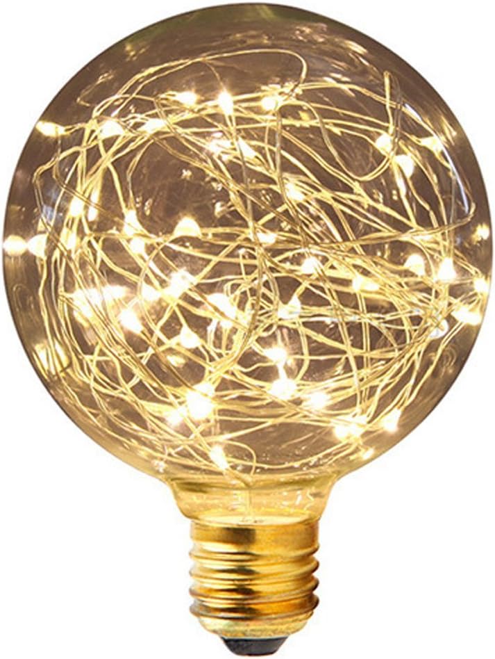 SUAVER G95 Vintage Edison Bulb,E27 Base 3W Antique Filament Globe Decorative Light Bulbs for Home Festival Party Decoration (Warm White)