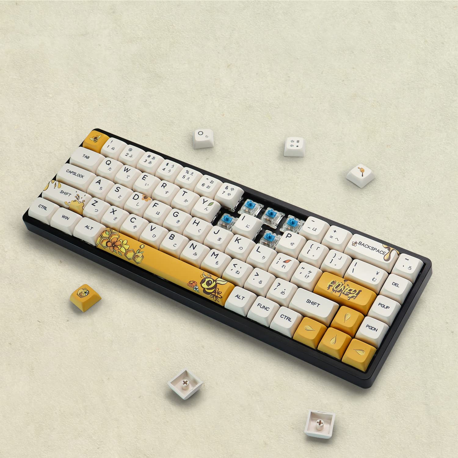 キーキャップ　3のキー Amazon.co.jp: PBT ハニーキーキャップ 143キー 新バージョン