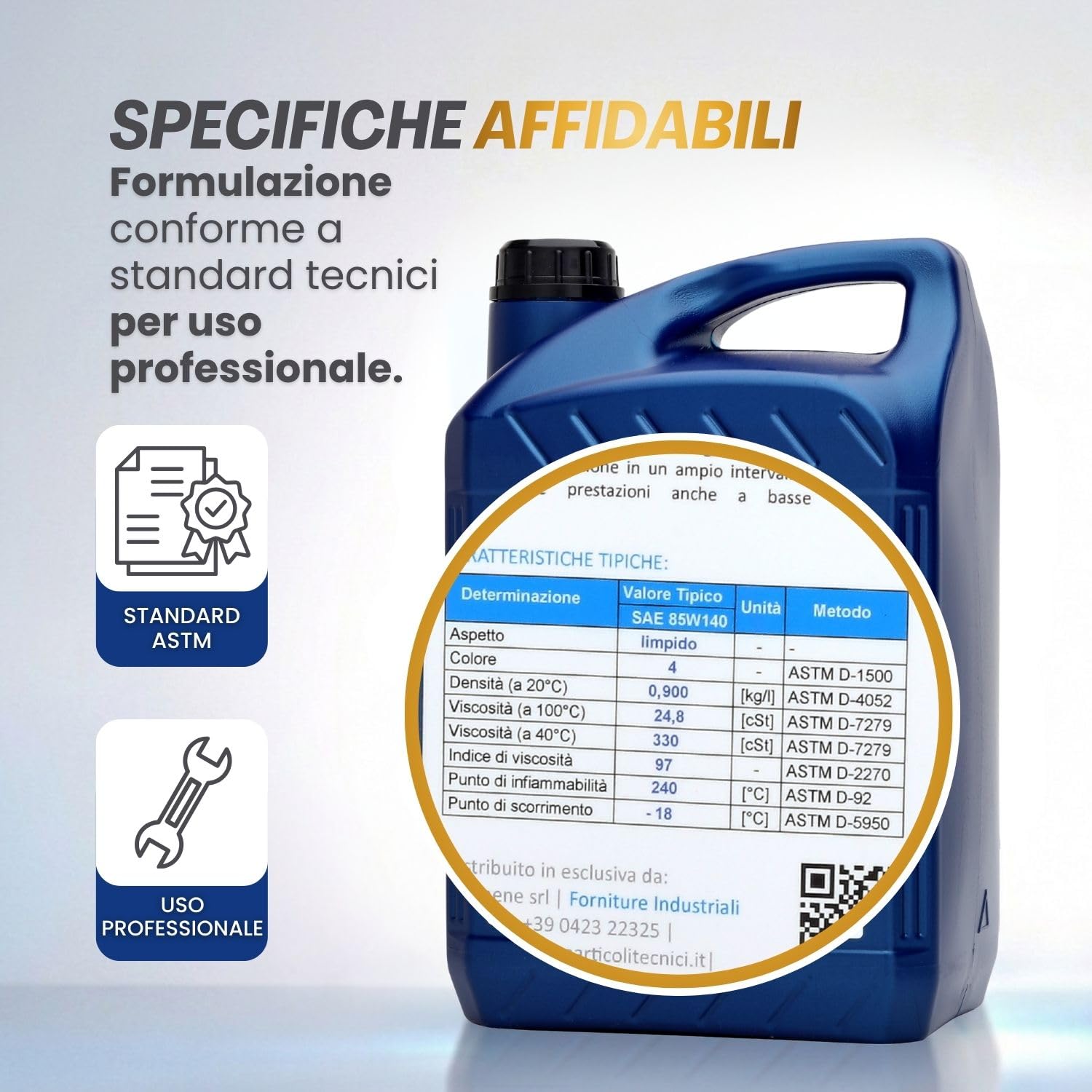 Solimene Olio Cambio SAE 85W140 API GL-5, Lubrificante EP Estreme Pressioni per Differenziali Autobloccanti e Ingranaggi Ipoidi. MIL-L-2105. Prodotto Italiano