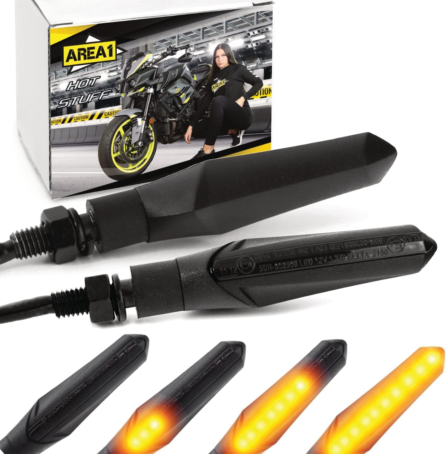 2X CLIGNOTANT 14 LED MOTO 12V Ambre Orange Eclairage Feux Signal Lampe Ampoule EUR 7,19 - FR