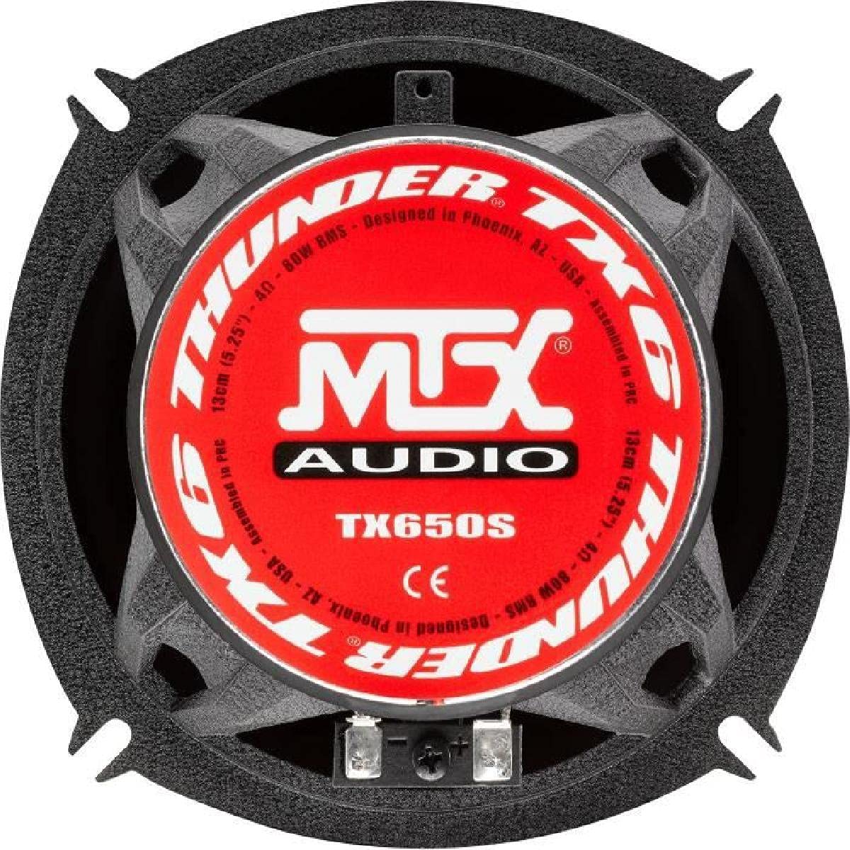 MTX TX650S Kit d'enceintes 13 cm 2 Voies 80 W RMS 4O châssis en Aluminium Tweeter en néodyme Bobine de dôme en Soie TSV Til