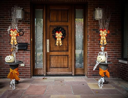 Miniatura 7 de ALIBBON Arcos grandes del Día de los Muertos mexicanos para coronas, lazos de corona de calavera de azúcar, lazos de día de los muertos, lazos de