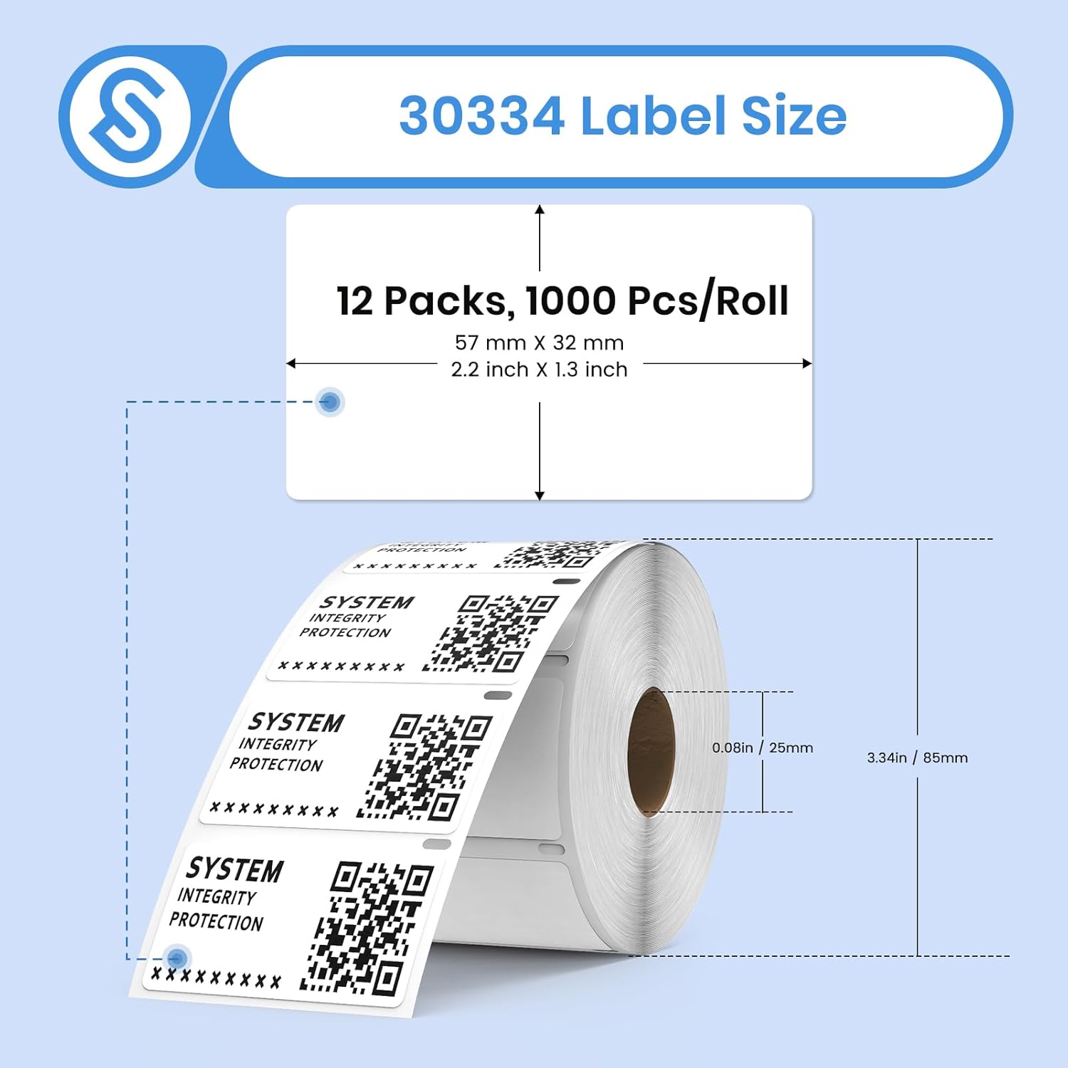 Compatible for DYMO 30334 (2-1/4"x1-1/4) Address Barcode White Thermal Labels Work with LabelWriter 4XL Printer 12 Roll 4200 Labels NOT Fit 5XL - Image 3