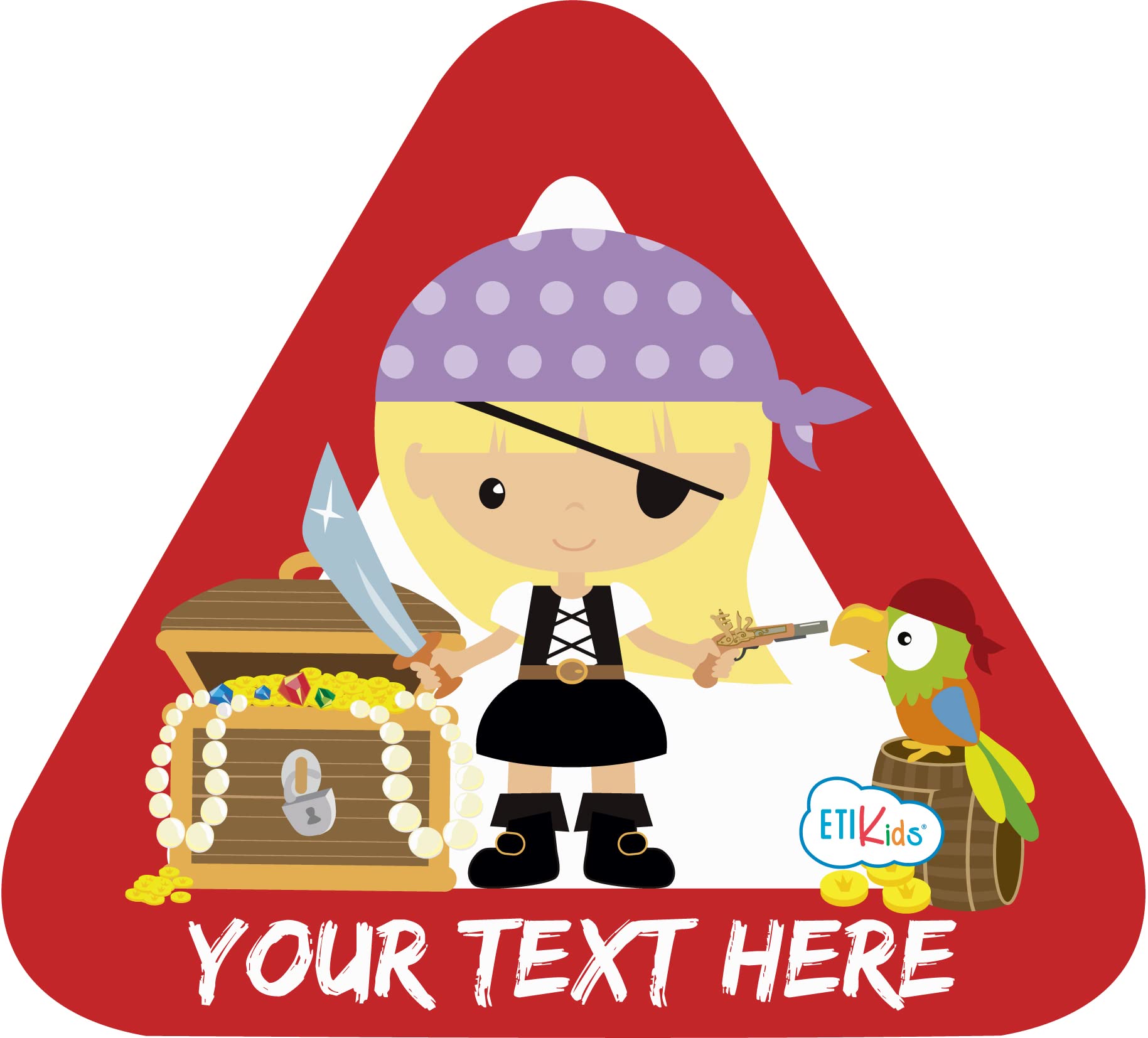 Haberdashery Online Custom Baby on board sticker for the car. Adhesive vinyl also for motorcycles. 15 x 13'7 cm. (15. Pirate)