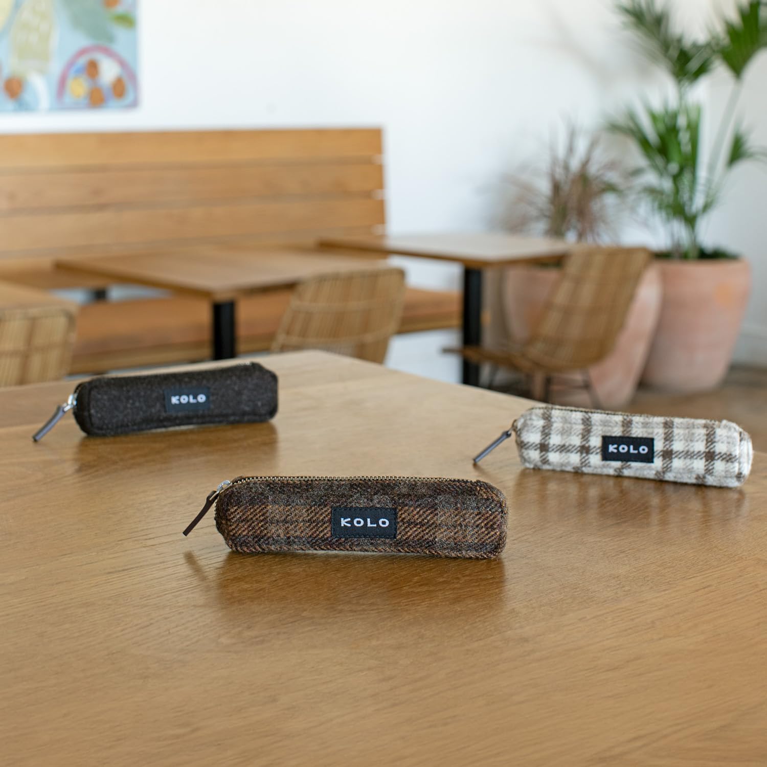 Kolo Parker Mini Pen, Pencil and Marker Case, Compact and Lightweight, Waxed Canvas, Sage
