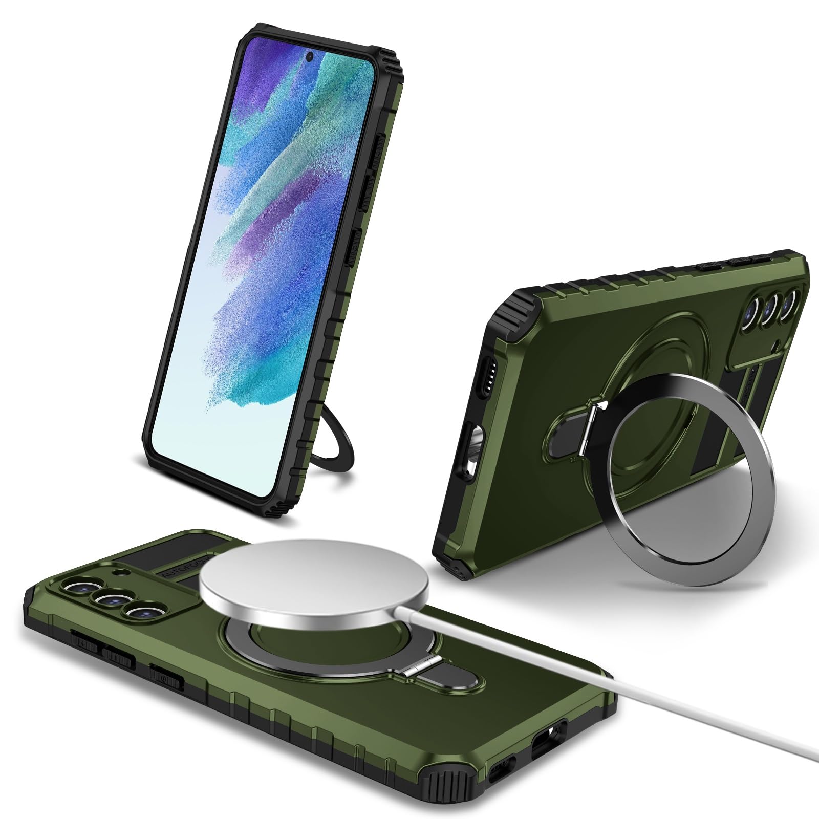 Coque arrière compatible avec Samsung Galaxy S21 FE antichoc noire - 8