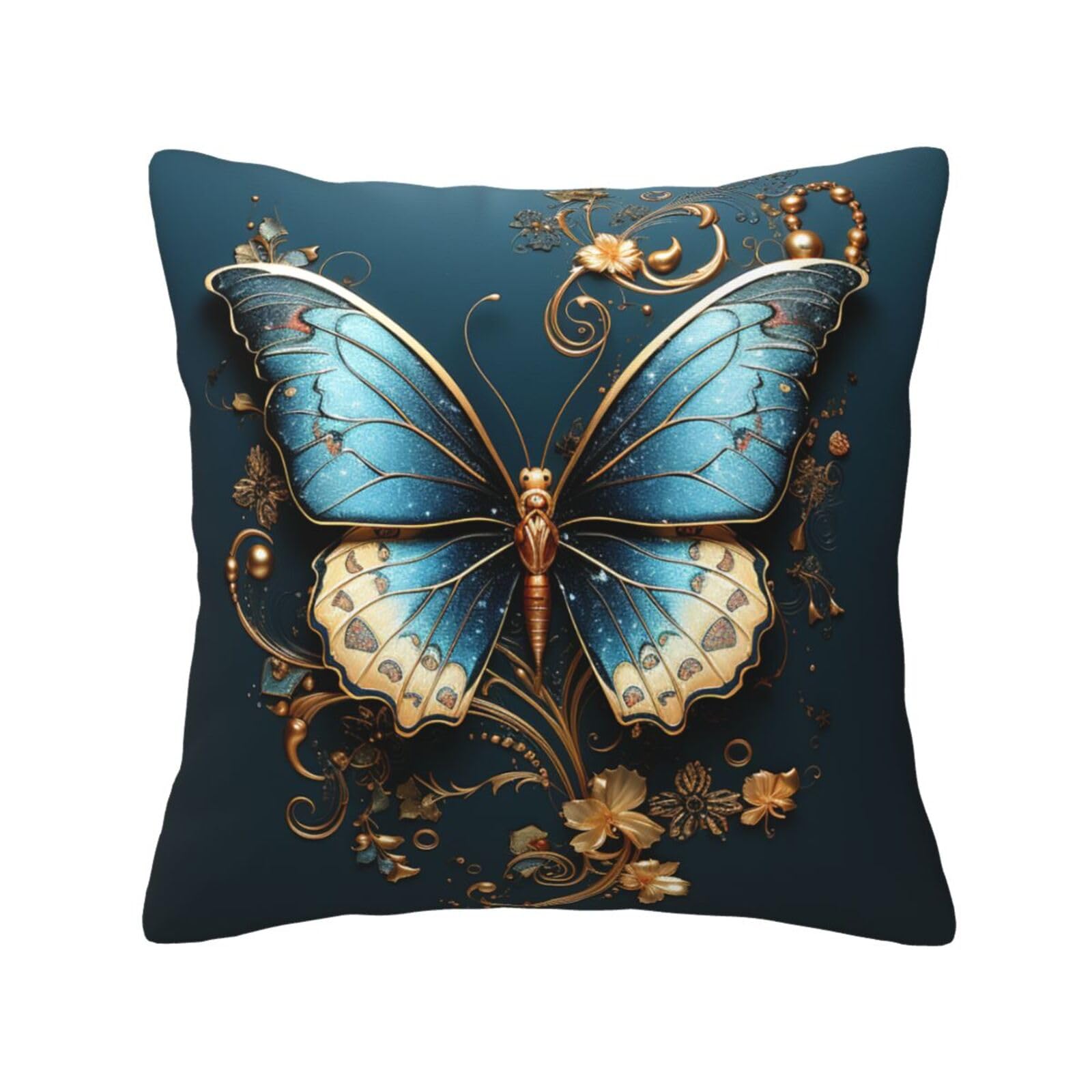 FodPand Elegant Butterfly Throw Pillow Covers 20"X20" Super Soft Cozy Pillows Case Morden Decorative Cushion Cover for Sofa Couch Bed Home Decor