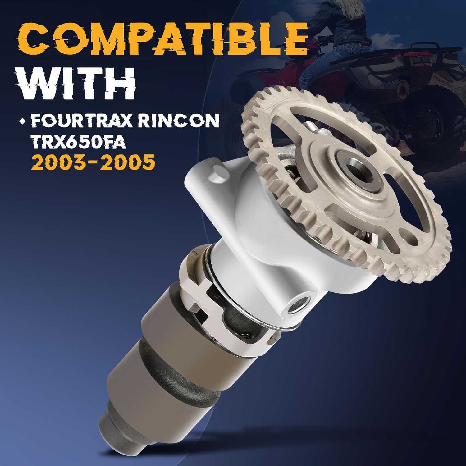 ATVMster Camshaft Fit for Honda Fourtrax Rincon TRX650FA 2003-2005, OE 14100-HN8-P00, 14100HN8P00