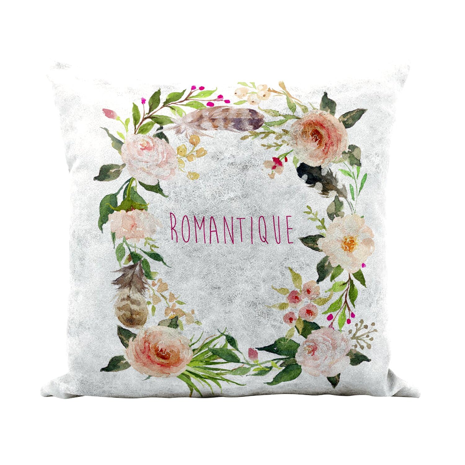 Coussin toucher cuir blanc lavable avec housse incluse