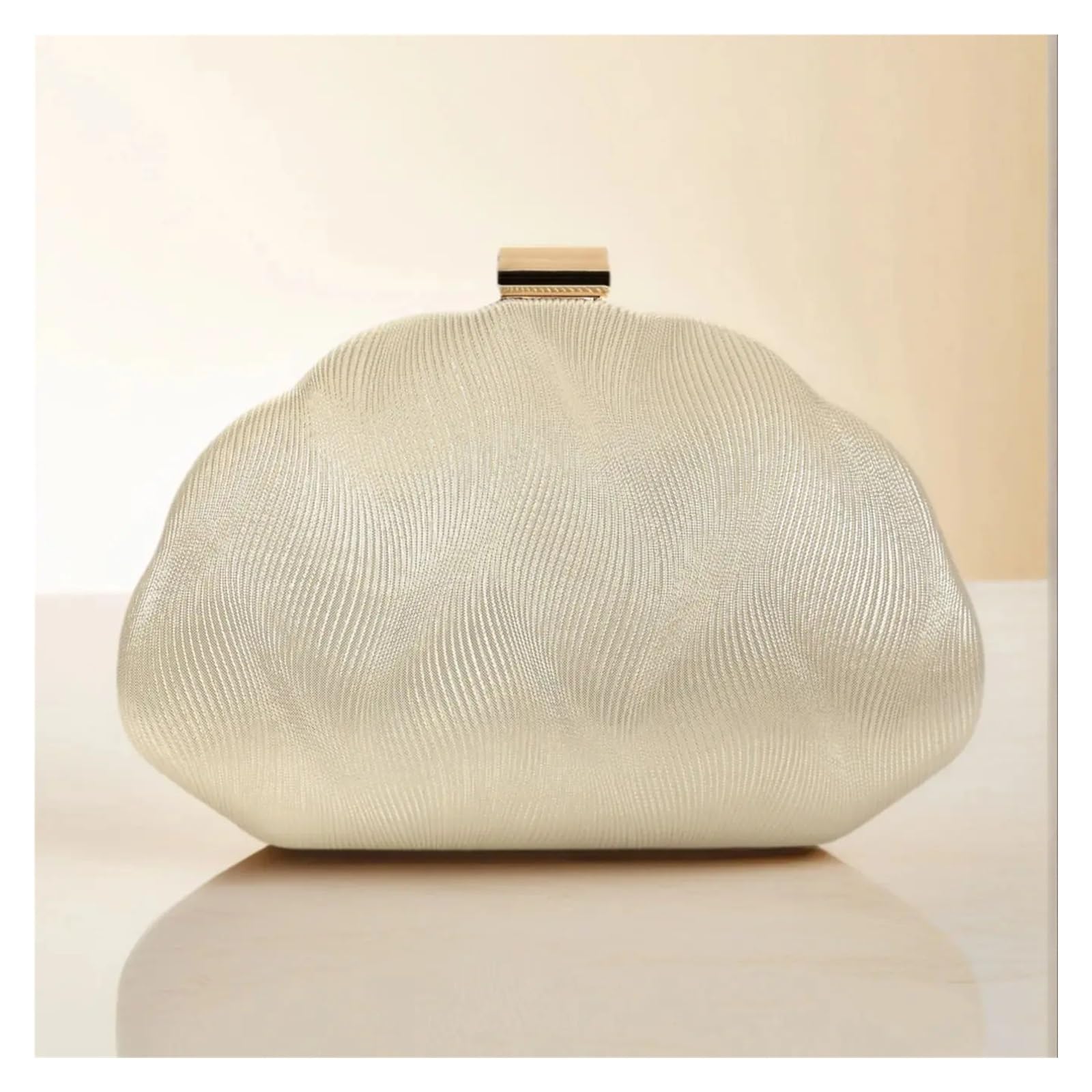 Donna Shell Clutch Borse da sera donna, con design a conchiglia, in metallo glitterato, eleganti borse festa, pochette a tracolla catena