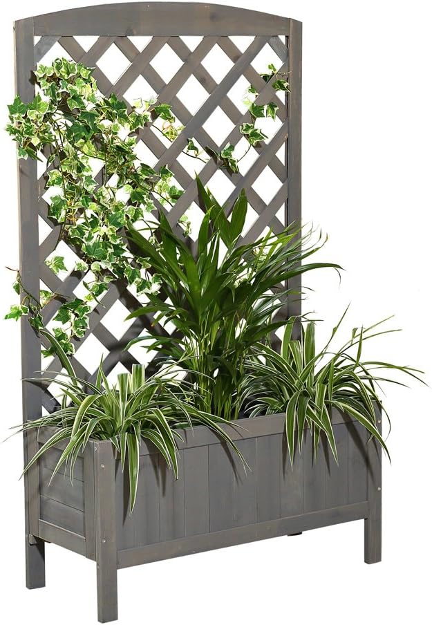 Melko Rankgitter Rankhilfe Spalier mit Blumenkasten Pflanzkasten aus