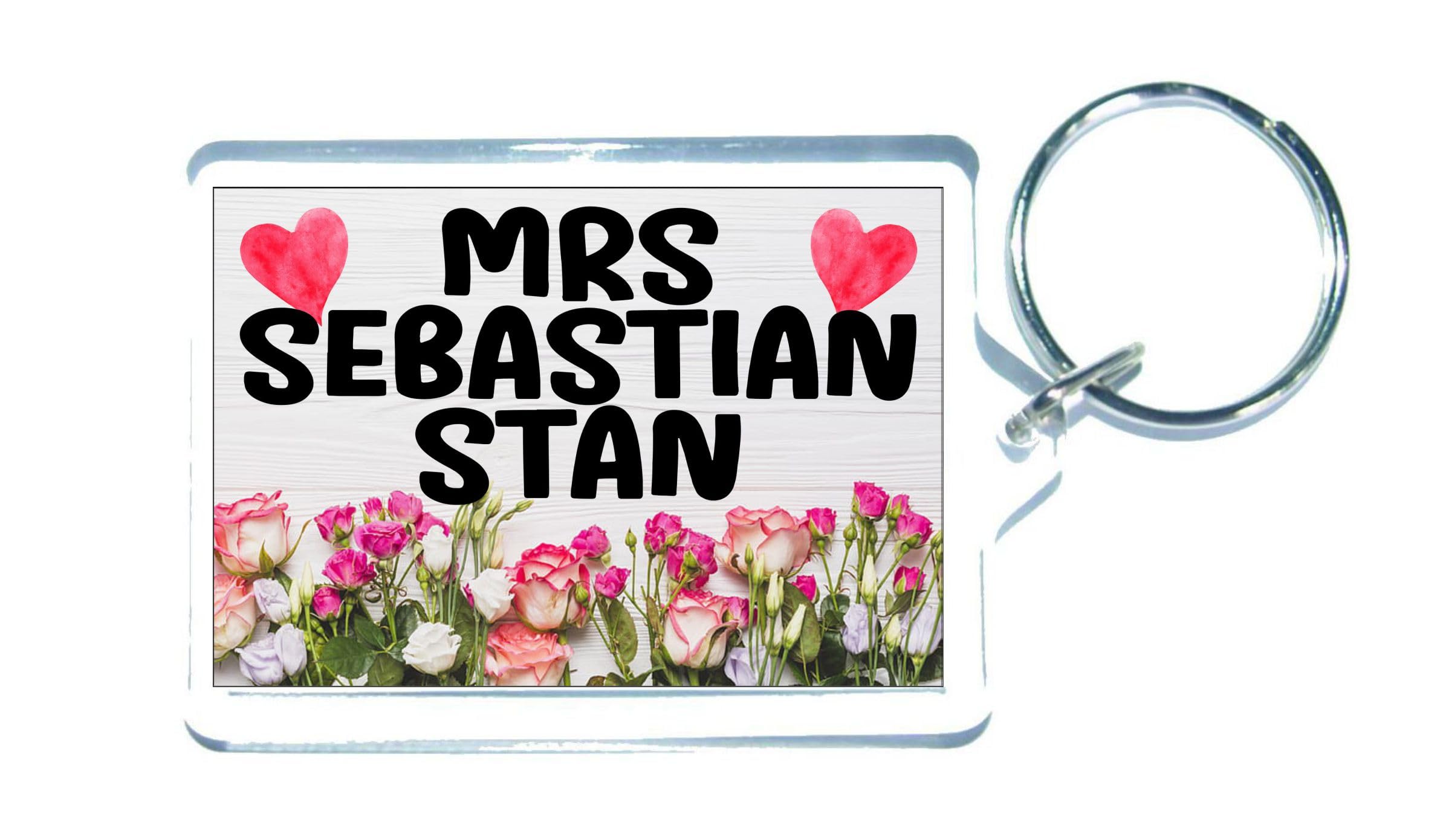 Decalarama Clear Mrs Sebastian Stan Keyring Gift – Fun Cute Novelty Movie Star Fan Present