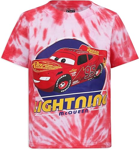 Miniatura 6 de Disney Cars Lightning McQueen - Paquete de 3 camisetas de manga corta con cuello redondo para niños pequeños y grandes