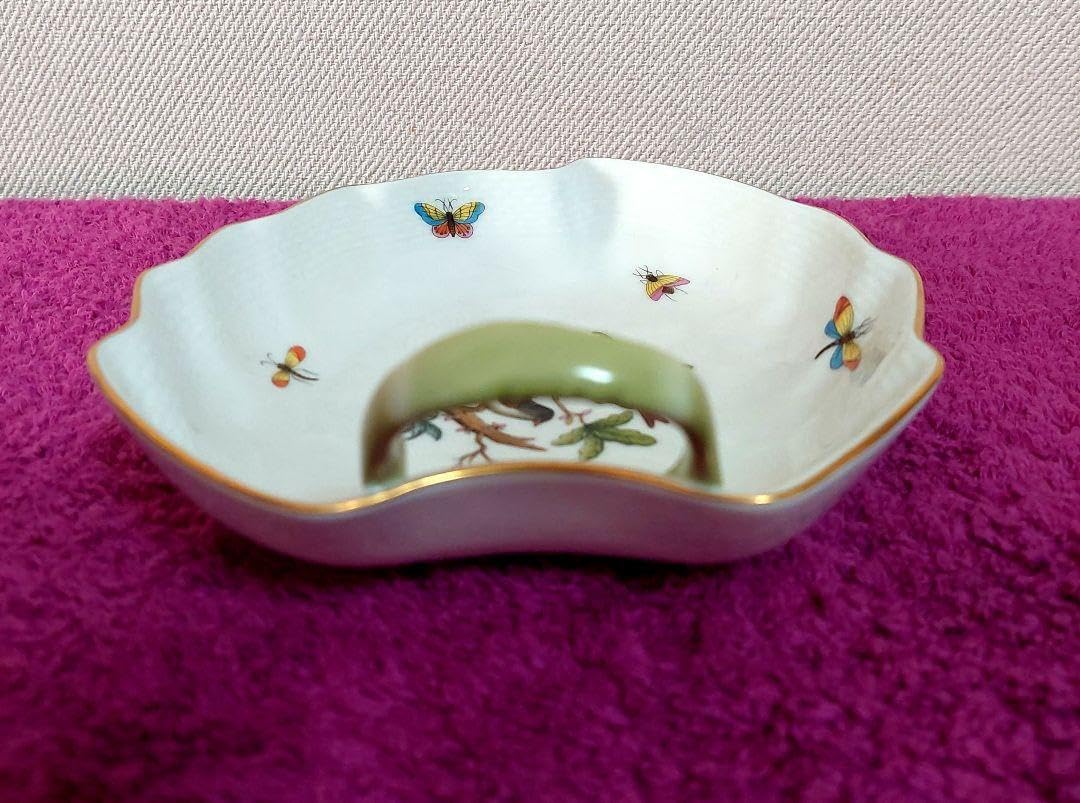 HEREND ヘレ ンドロスチャイルド 取っ手付き ボウル 皿 手描き 下右