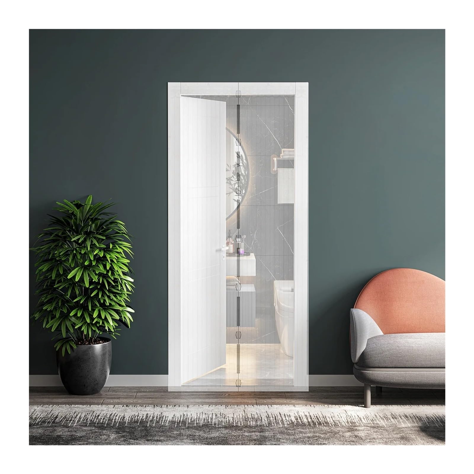 Missffcat White Summer Mosquito Proof Suction Mesh Door Curtain - Universal Screen For Home Use(,100X210cm)