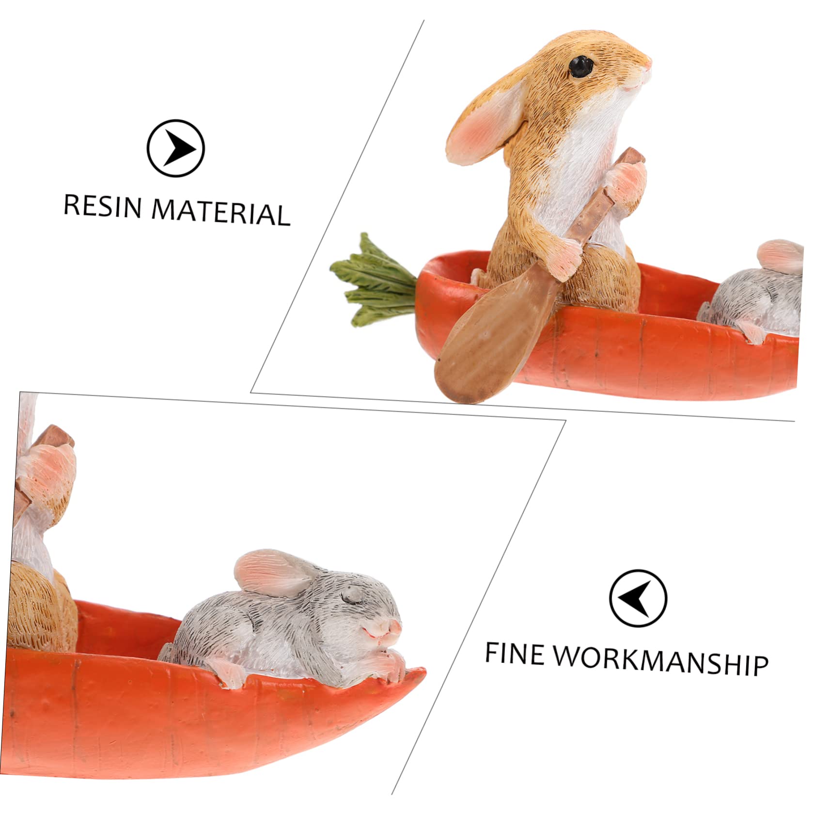 IMIKEYA 2 Pièces Ornement De Lapin Figurines De Lapin Debout Décorations De Lapin Décoration pour La Maison Statue De Lapin De Bureau Accessoire De Maison Statue De Lapin De Jardin Résine