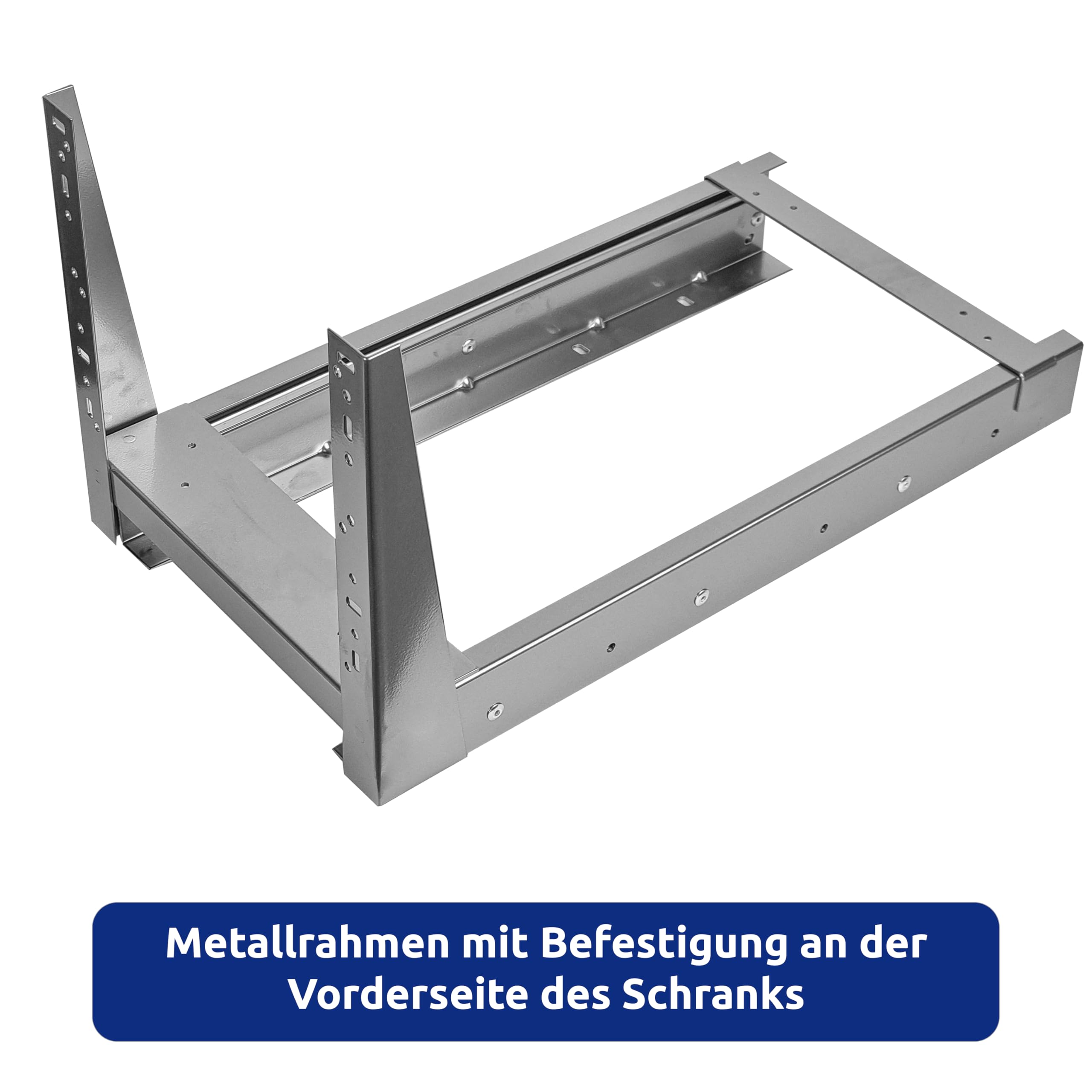 STOLMET Schrankauszug Schrankkorb mit Vollauszug Ausziehbare Küchenschublade mit Soft Close System Korbauszug für Küchenschrank Schrank mit Außenbreite von 30cm 2 Ablagen 480x545x 250mm Silber
