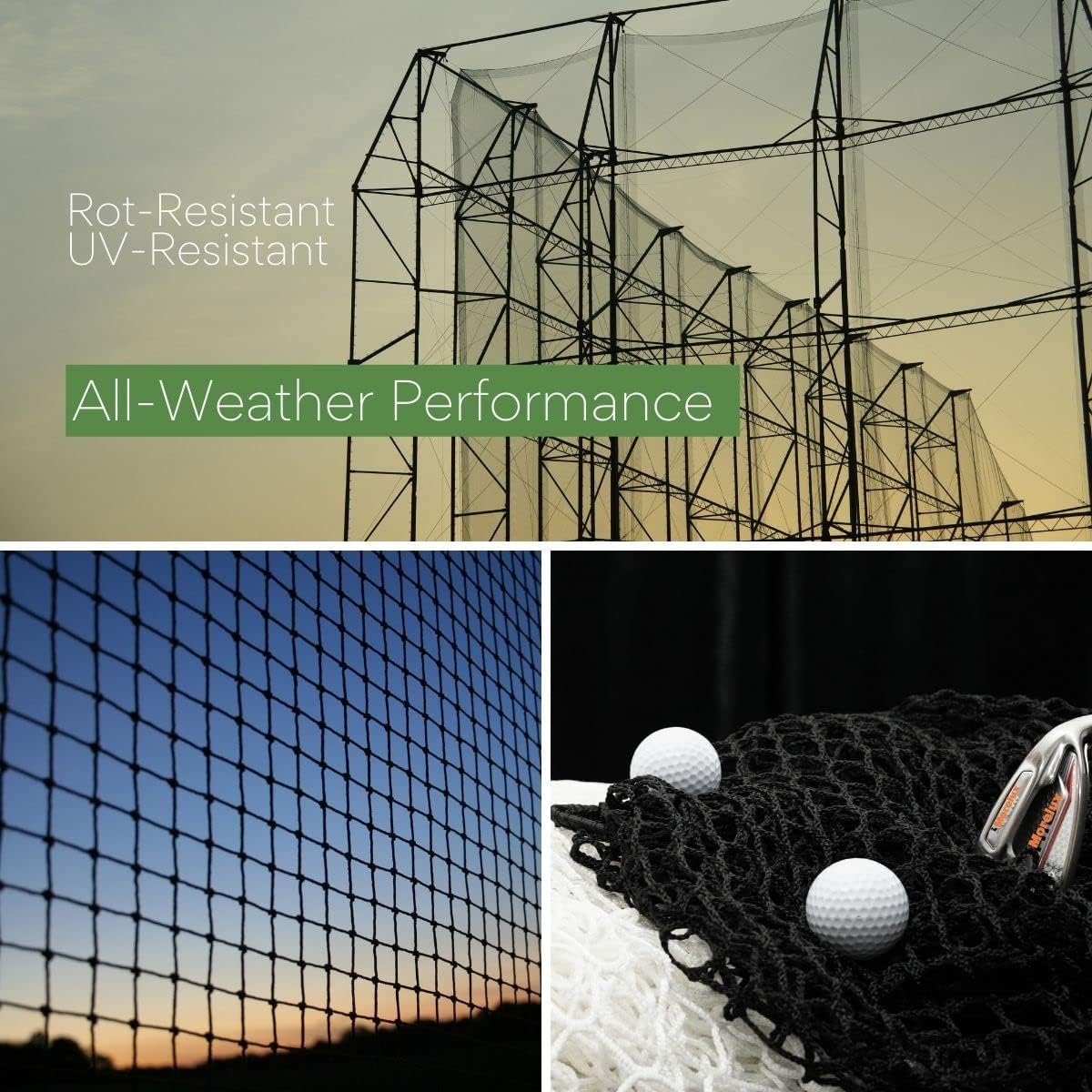 Schwarzes Polyester Golf Übungszaunnetz, Schwerlast Golfball-Absperrnetz, 3x3M,Trainingsnetz für Golf, Baseball, Hockey für Indoor Outdoor Garten