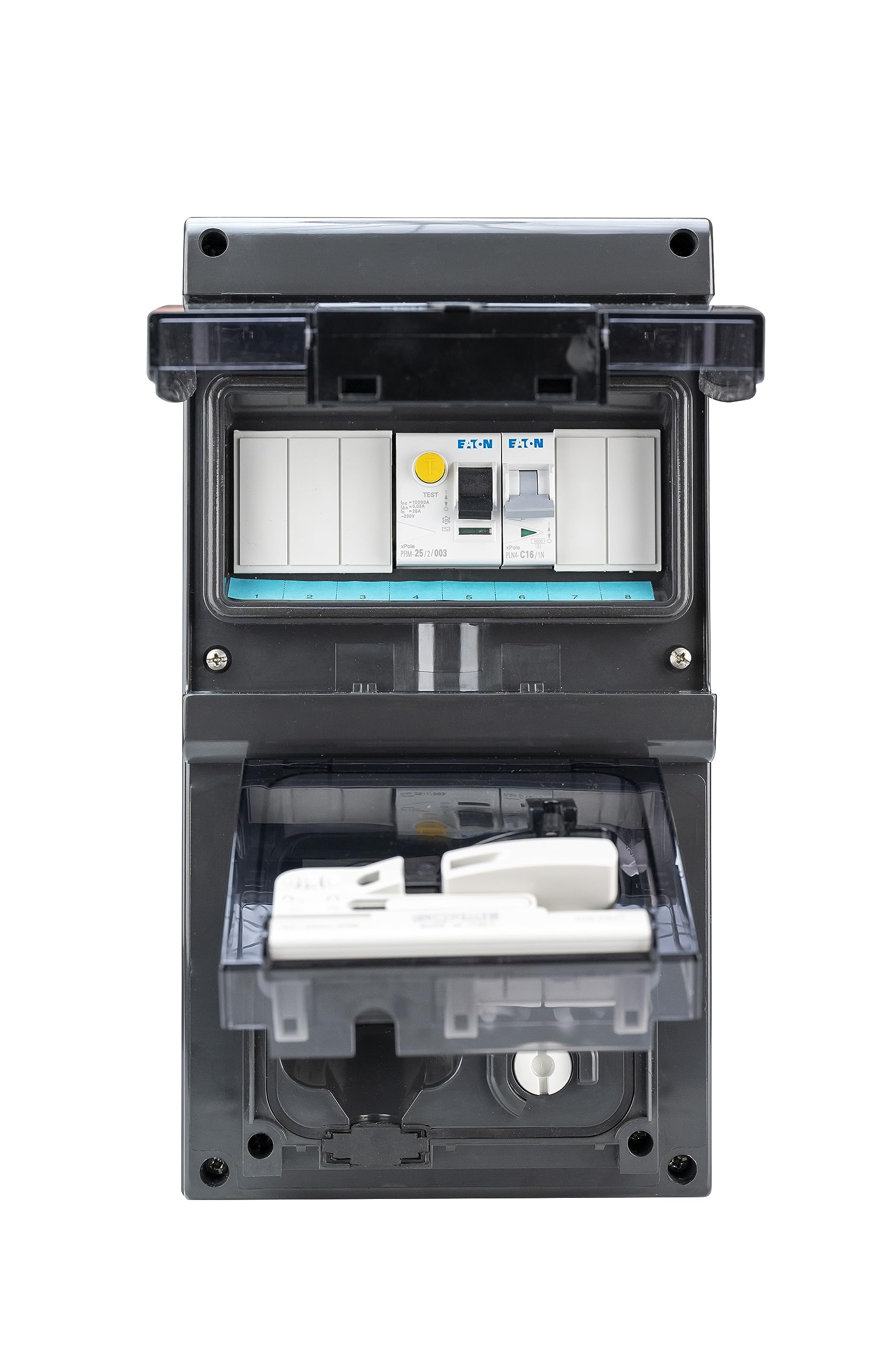 Steckdose für Elektroautos, Ladesystem mit LCD Digitale Stromzähler und FISchalter/Leitungsschutzschalter IP54 (Schwarz mit Fi-Schalter) Schwarz mit Fi-Schalter Schwarz mit Fi-Schalter