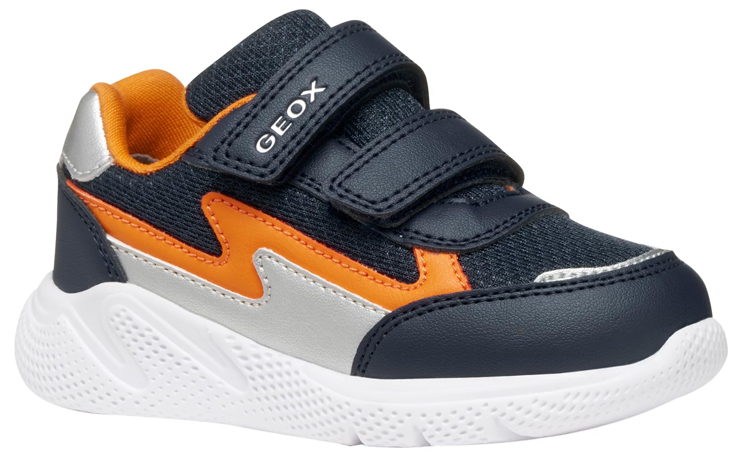 Geox Baby B Sprintye Boy Sneakers Navy/Orange, 21 EU