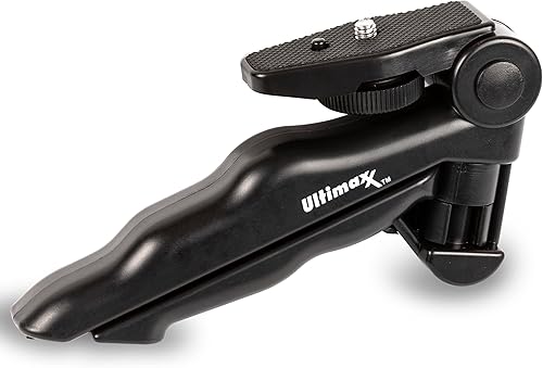 Ultimaxx Mini trípode de mesa ligero y portátil de 6.5 pulgadas, agarre de pistola para cámaras DSLR y sin espejo, funciona como trípode de