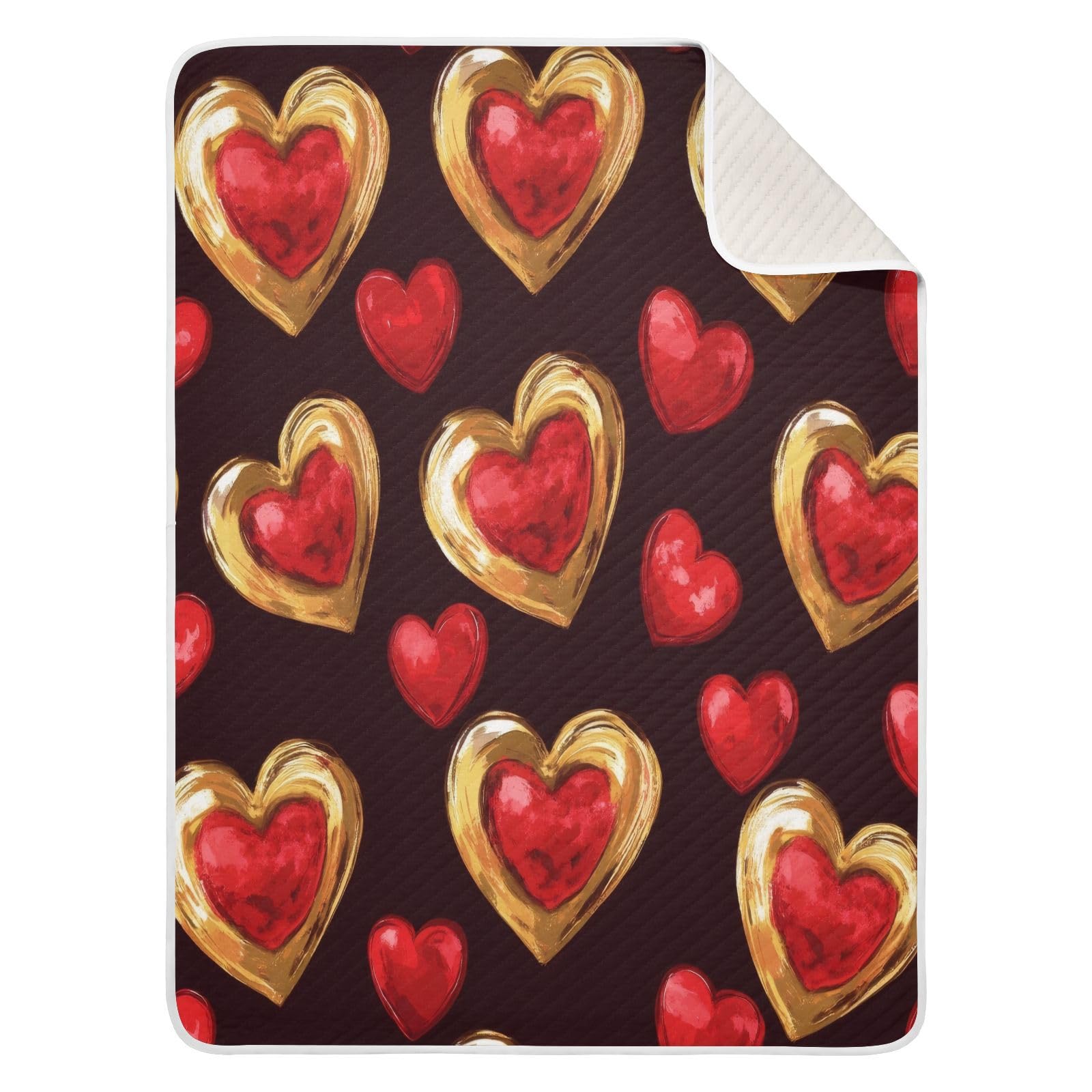 Burbuja Love Hearts Baby Blanket for Boys Girls, Nursery Soft Warm Swaddling Receiving Baby Blankets, 30x40 in Toddler Blanket