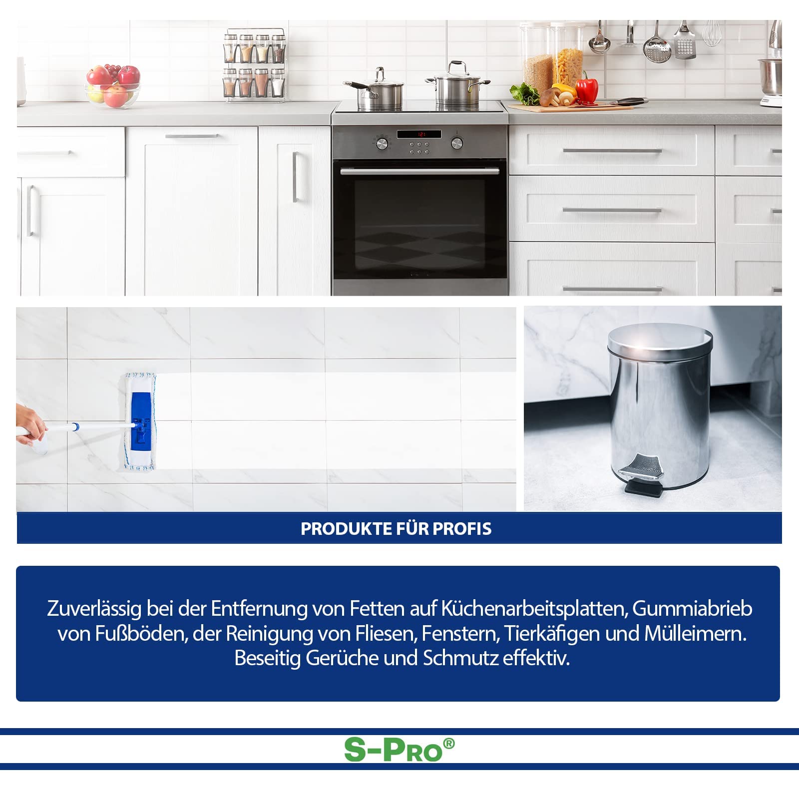 S-Pro® Limpiador de aceite de naranja concentrado limpiador multiusos desengrasante 6 x 500ml Flaschen