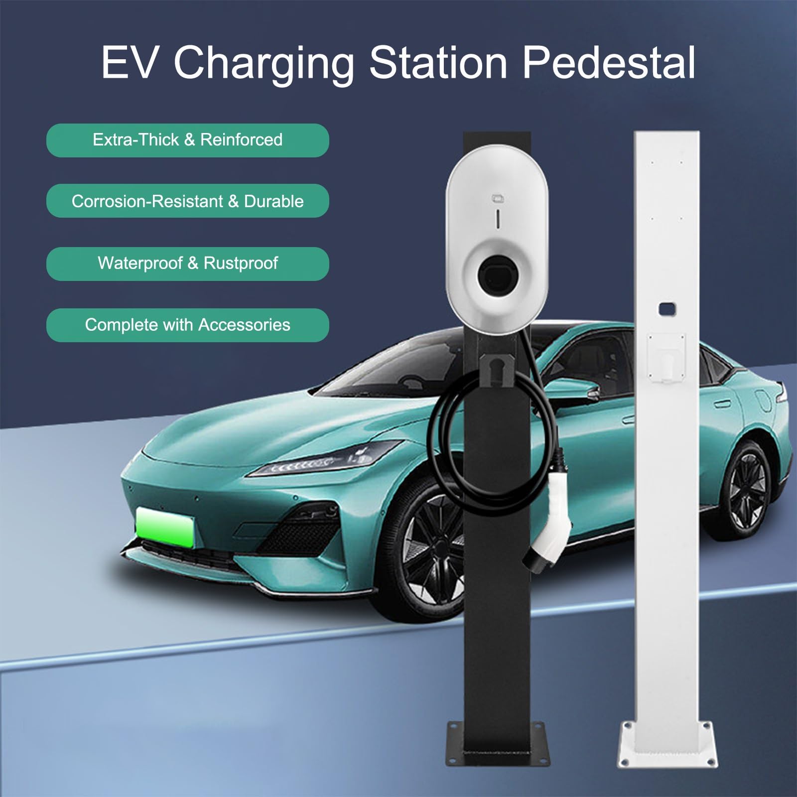 Supporto per Stazione di Ricarica EV,Stazione di Ricarica Universale per Esterni,Adatto Sia for Uso Interno Che Esterno Robusto e Durevole Disponibile in Bianco/Nero(White)