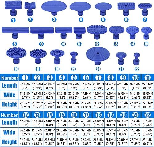 Miniatura 4 de PTNHZ Kit universal de reparación de abolladuras, extractor de reparación de abolladuras sin pintura con barra en T, kit de eliminación de