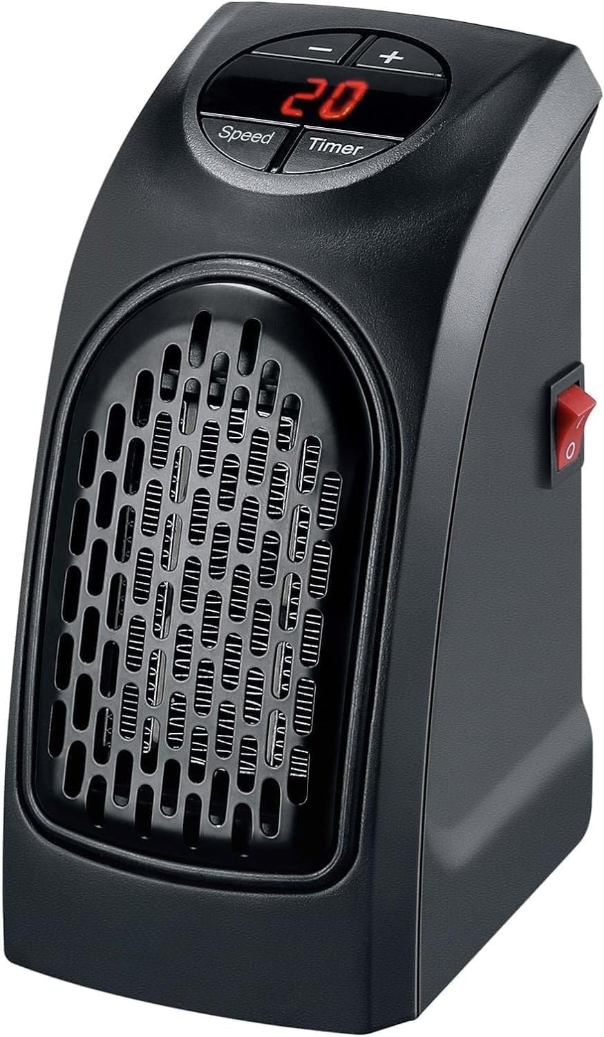 Chauffage Soufflant salle de bain - Radiateur soufflant sur prise - Chauffage d'appoint avec prise murale - Thermostat Minuterie Réglables Affichage LED - Température: 15-32 ℃ - 400 W