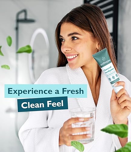 Miniatura 2 de Wellnesse Pasta de dientes blanqueadora de carbón activado, blanqueamiento dental natural y frescura del aliento + sin flúor, vegano, sin glicerina,