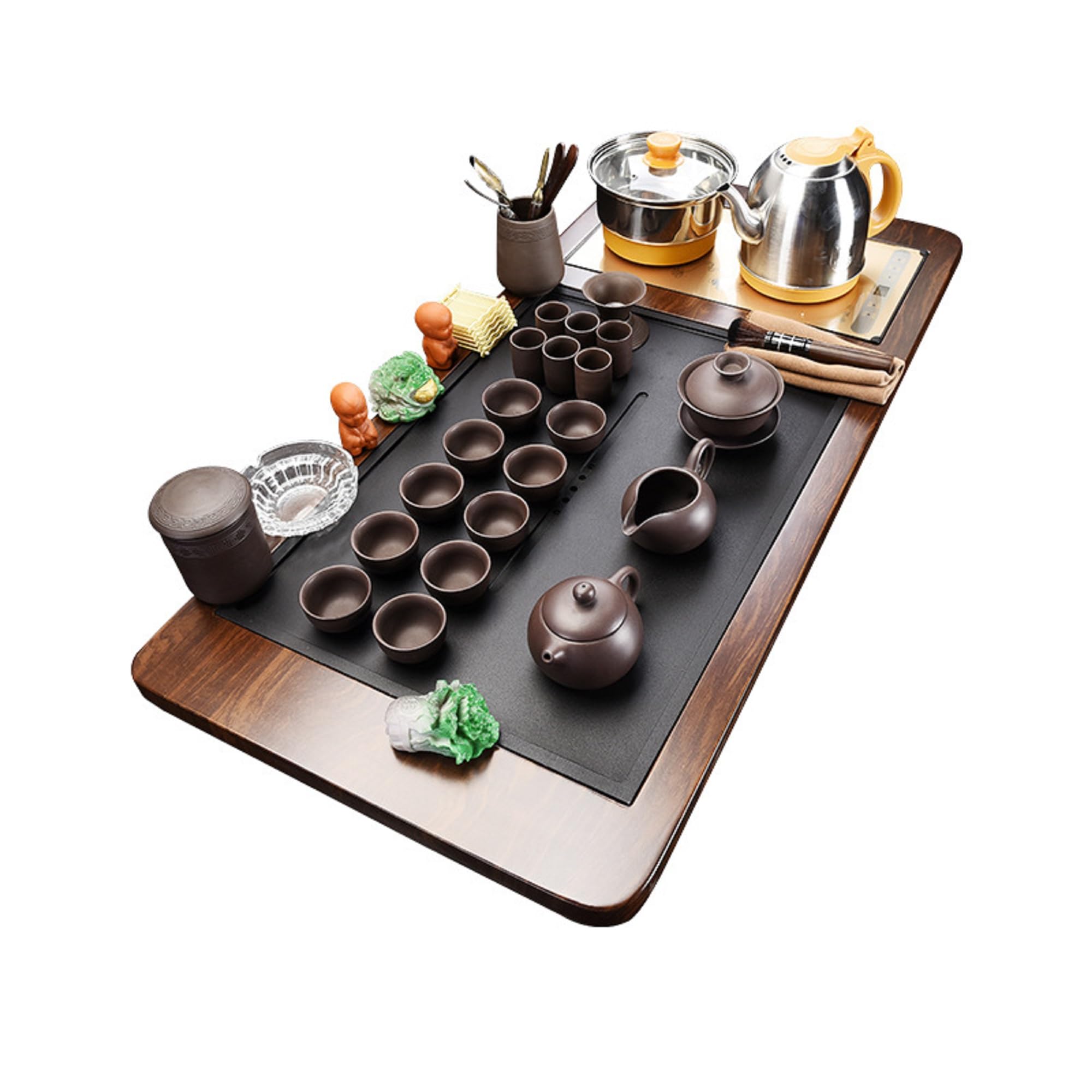 Amazon.com: 客厅功夫茶具整套全自动上水一体功夫泡茶台烧水壶茶盘简约