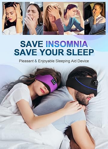 Miniatura 7 de TOPOINT Audífonos para dormir, antifaz para dormir con auriculares Bluetooth, ayuda para dormir, luz apagada, máscara de ojos para dormir de lado,