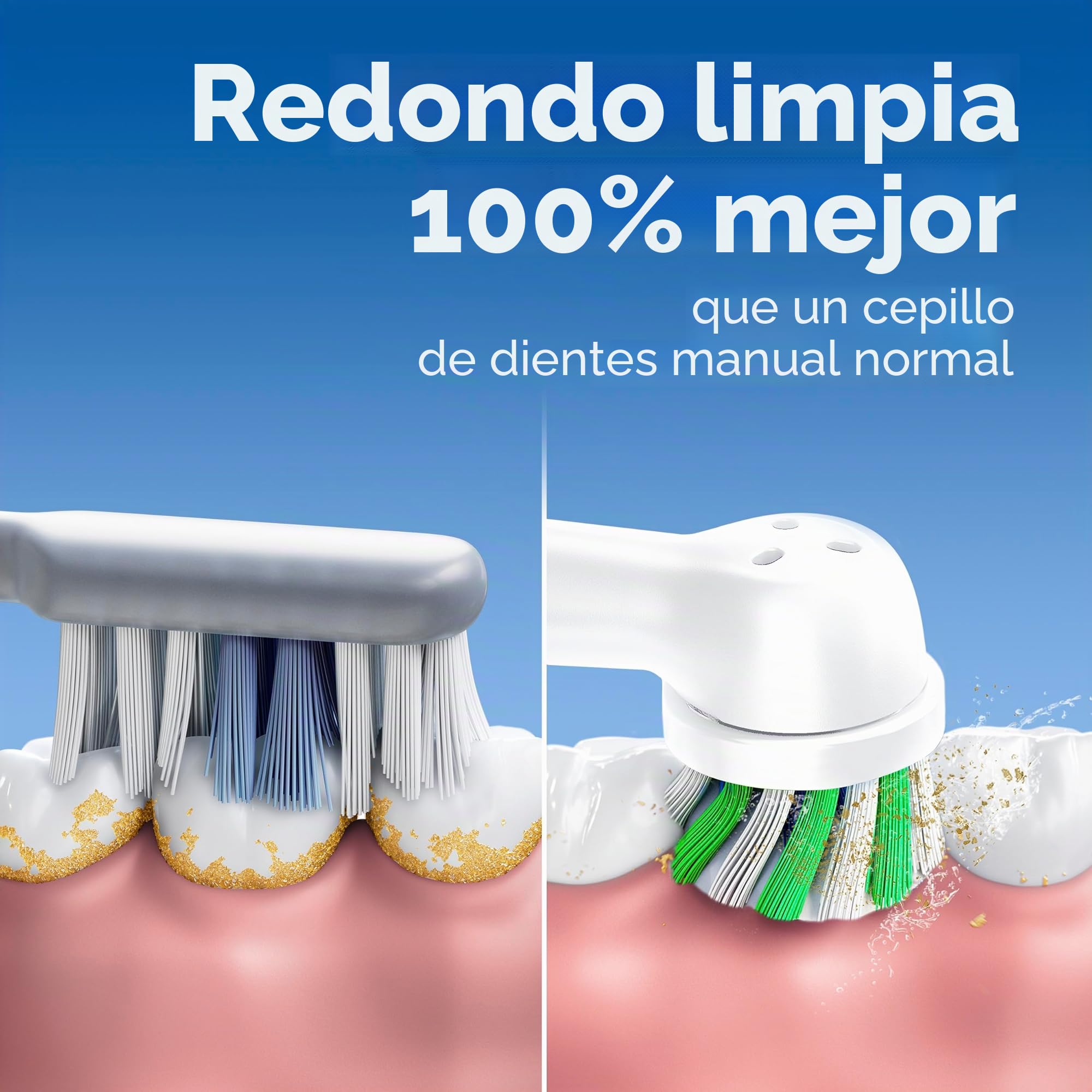 Oral-B Pro 100 3D White, Cepillo de dientes con batería, Blanco
