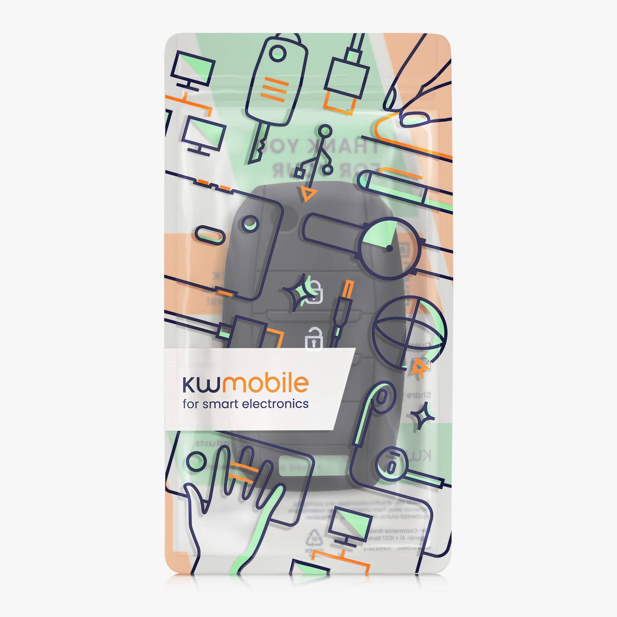 kwmobile Silikonowe etui na klucze kompatybilne z kluczem samochodowym Kia z 3-4 przyciskami