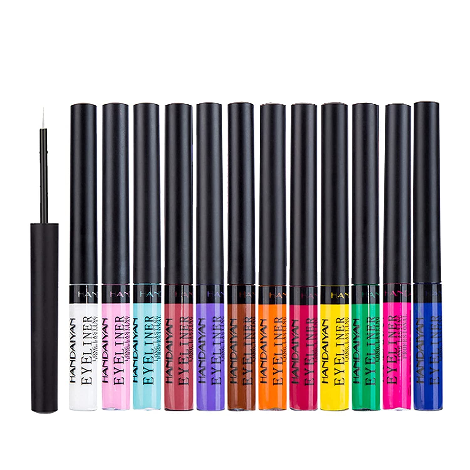 South Area - Set de 12 Eyeliners Waterproof y Gel | Colores Vibrantes y Alta Pigmentación | Secado Rápido y Duración Extendida | Cruelty-Free, 2 g Cada Uno