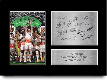 HWC Trading A4 The Hammers UEFA Conference League Winners 2022-2023 Printed Memorabilia Signed Autograph Photograph Display for Football Fans and Supporters - A4