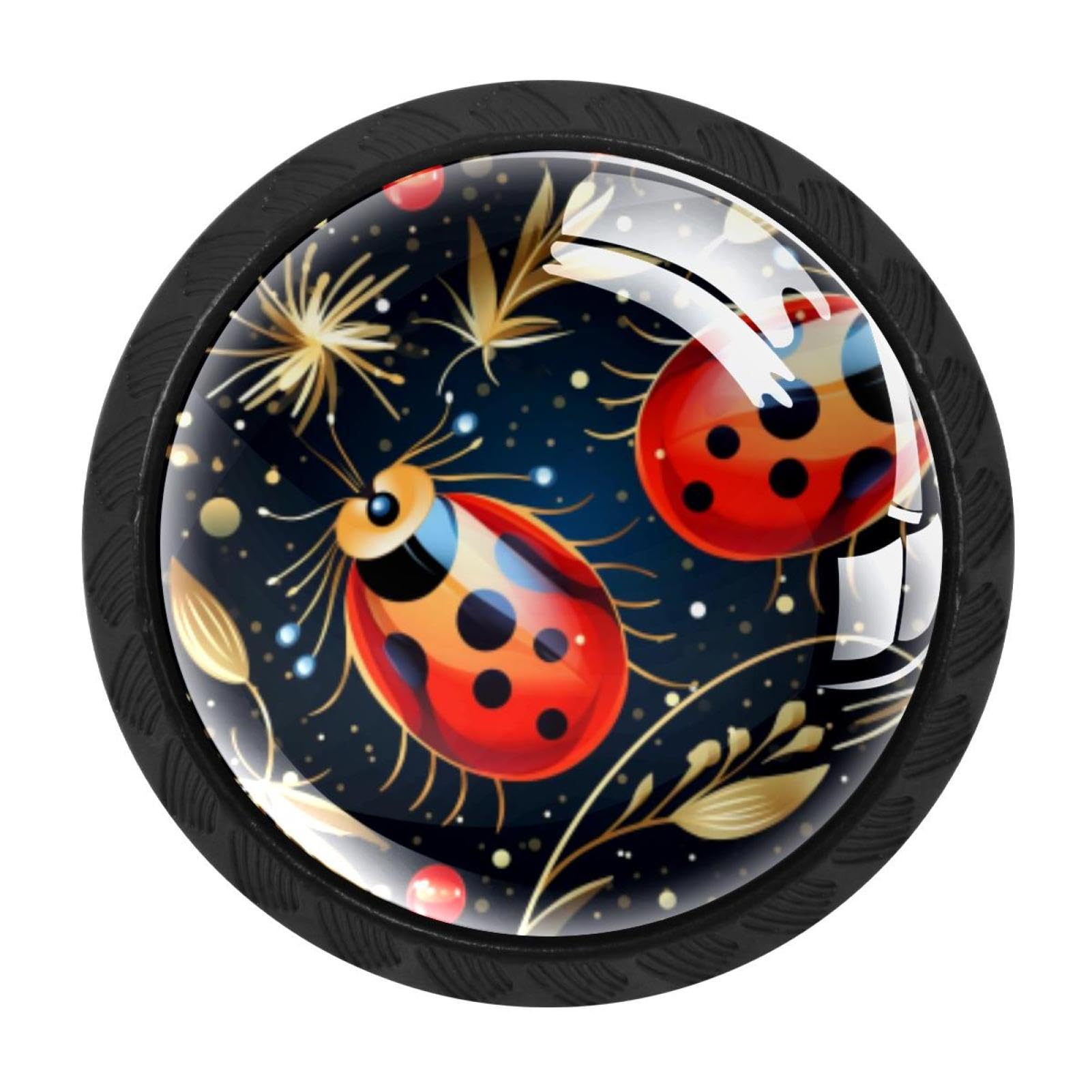 CHENZZZZ 4 Pieces Kitchen Cabinet Knobs Ladybird Drawer Knobs Dresser Knobs Drawer Pulls Door Knobs Dresser Drawer Handles Knobs for Dresser Drawers