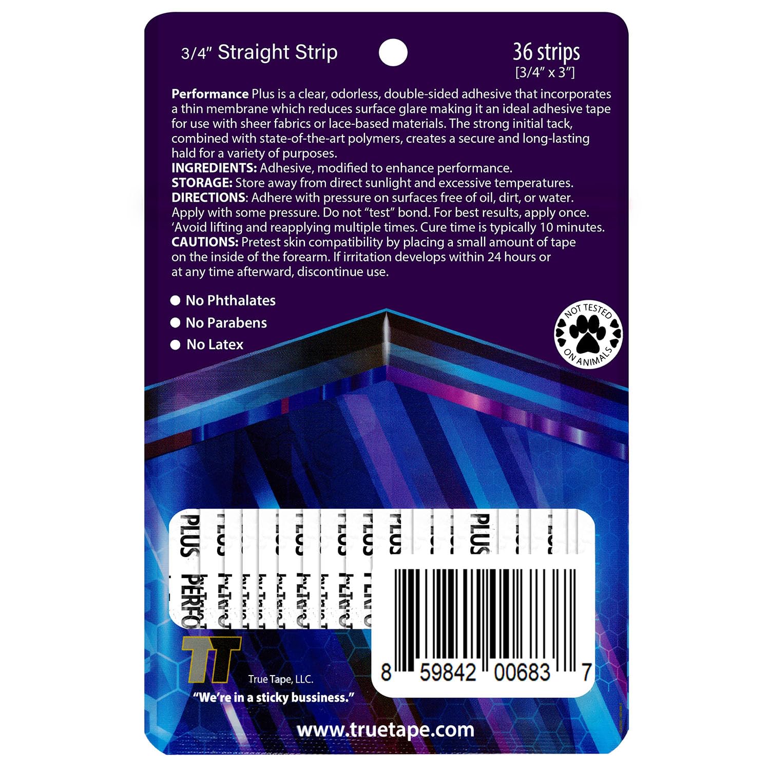 Truetape True Tape Performance Plus Protez Saç Bandı 3/4 Straight (2CM X 7,5CM)36 Adet