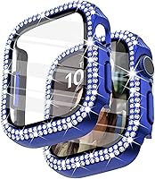 Vista 22 de Surace - Carcasa compatible con Apple Watch de 1.65 pulgadas con protector de pantalla de cristal templado, diseño brillante con 300 diamantes