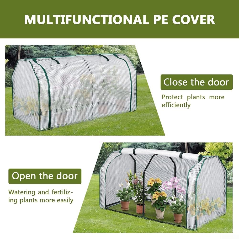 Invernadero portátil para jardín, 120 x 60 cm, cubierta resistente a los rayos UV (120 x 60 x 60 cm) | Tamaño compacto 120x60x50cm, marco de acero Ø16mm, cubierta de PVC transparente, ideal para espacios pequeños