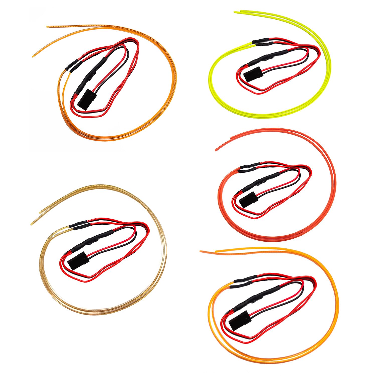 YSKMLOLP Luminous RC LED Light Strip Flexible Cuttable for SCX24 TRX4M UTB18 1/24 1/18 Crawlers Upgrade Components (red)