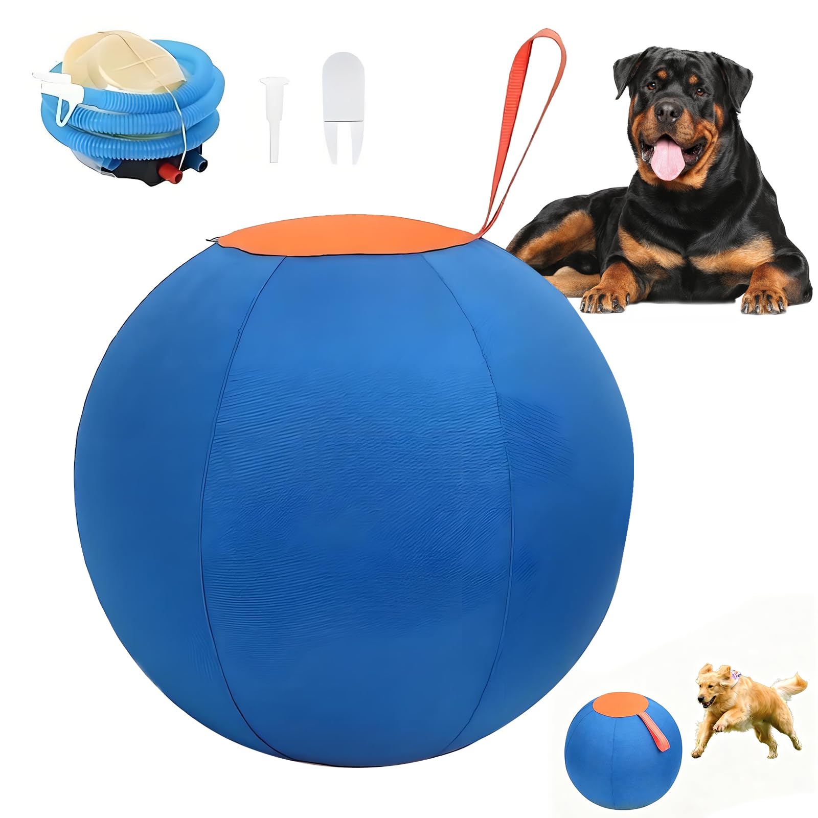 OEHUG Herding Ball for Dogs, Giant Inflatable Ball, Durable Herding Dog Ball for Outdoor Exercise,3 Sizes: 45CM, 55CM, 65CM, Giant Balls, Dog Enrichment Toy, Mental Stimulation & Push-and-Play (S)
