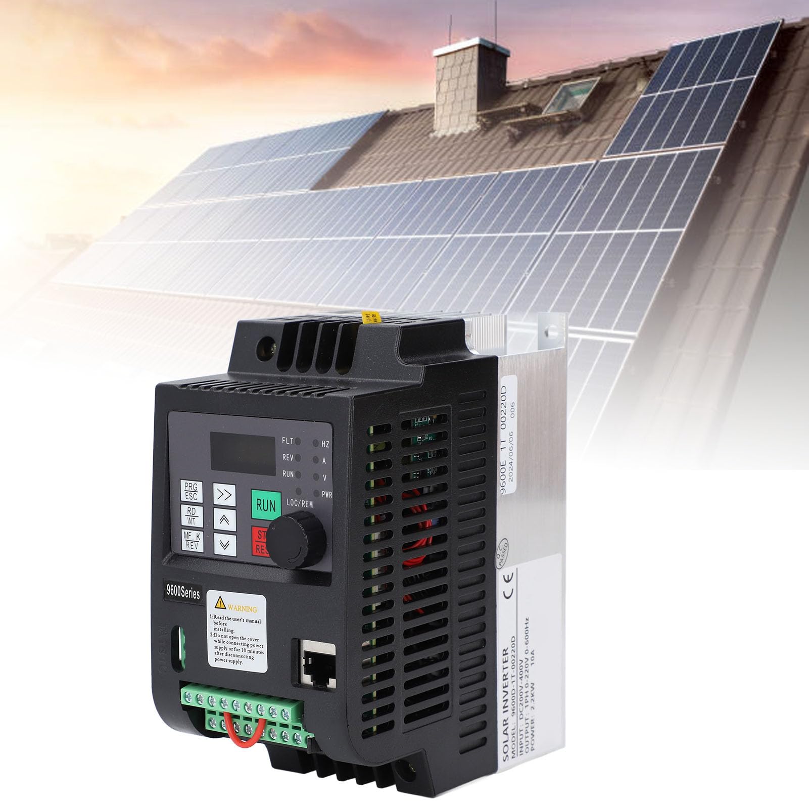 Inverter Solare Monofase da 2,2KW Pompa Fotovoltaica Regolatore di velocità Azionamento a Frequenza Variabile Ingresso DC200‑400V Uscita 1PH 0‑220VAC