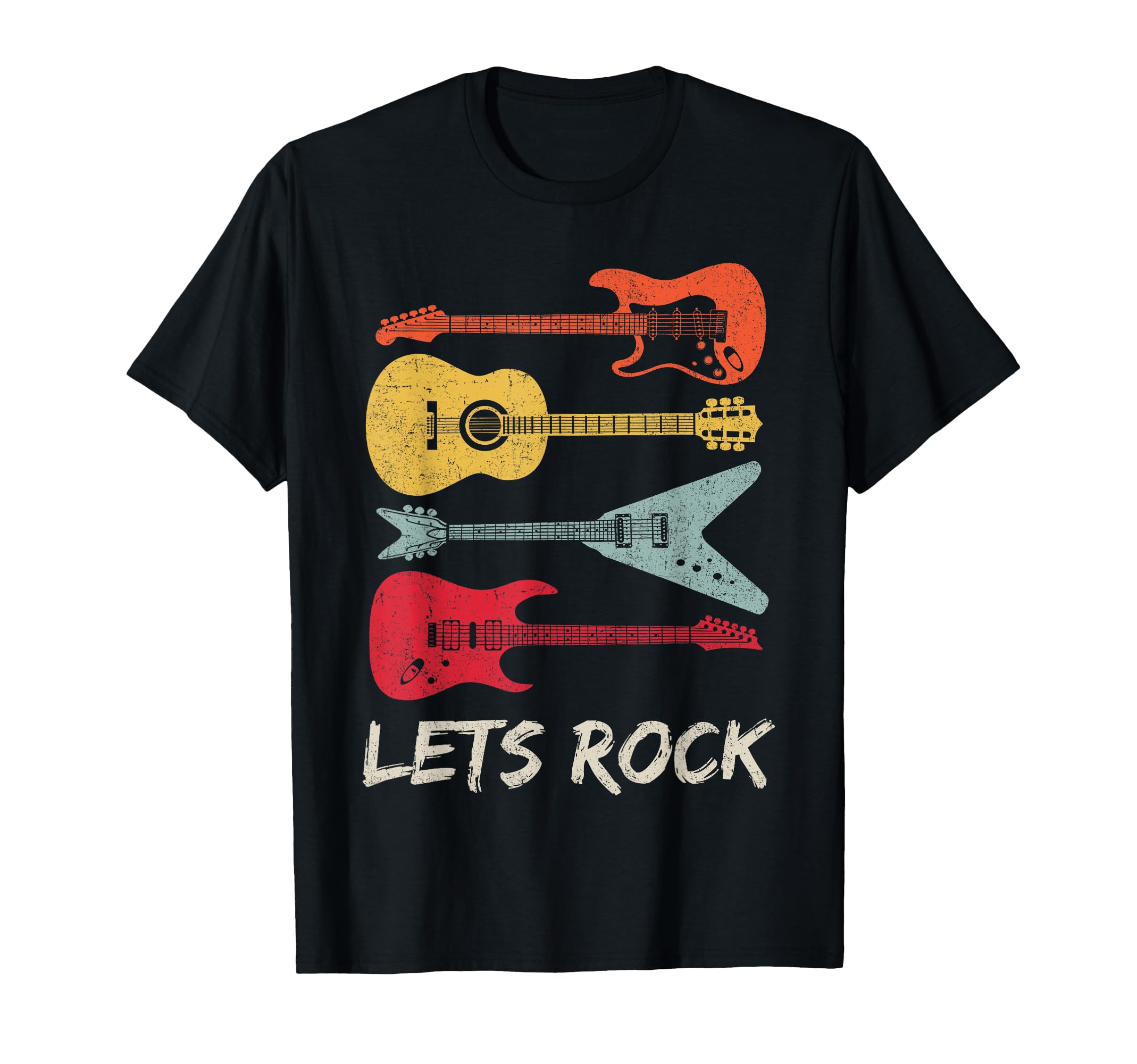 Vintage Guitar Lets Rock - Guitarist T-Shirt T-Shirt
