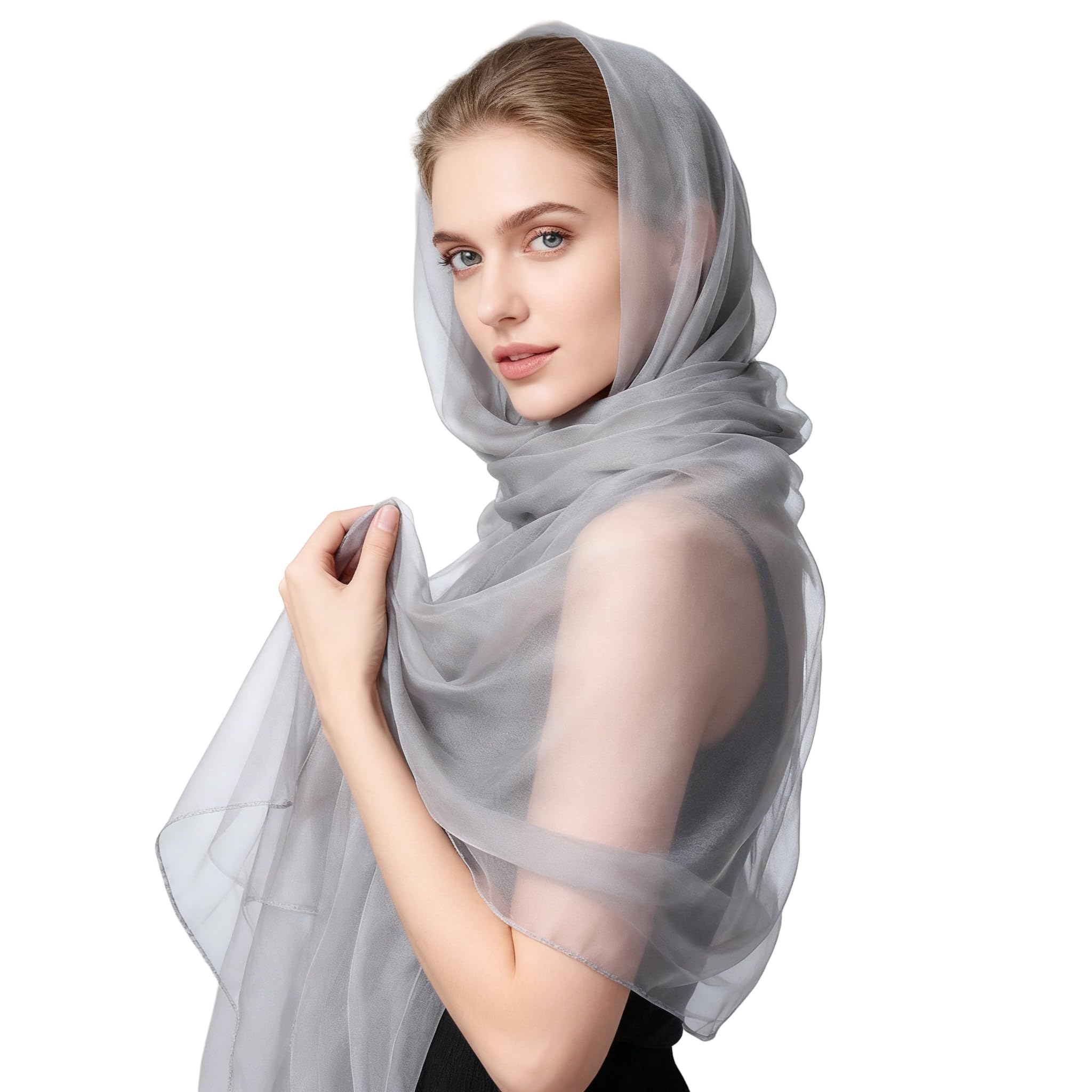 K-Elewon Solid Color Silk Feeling Scarf Fashion Scarves Wrap Long Lightweight Shawls for Women