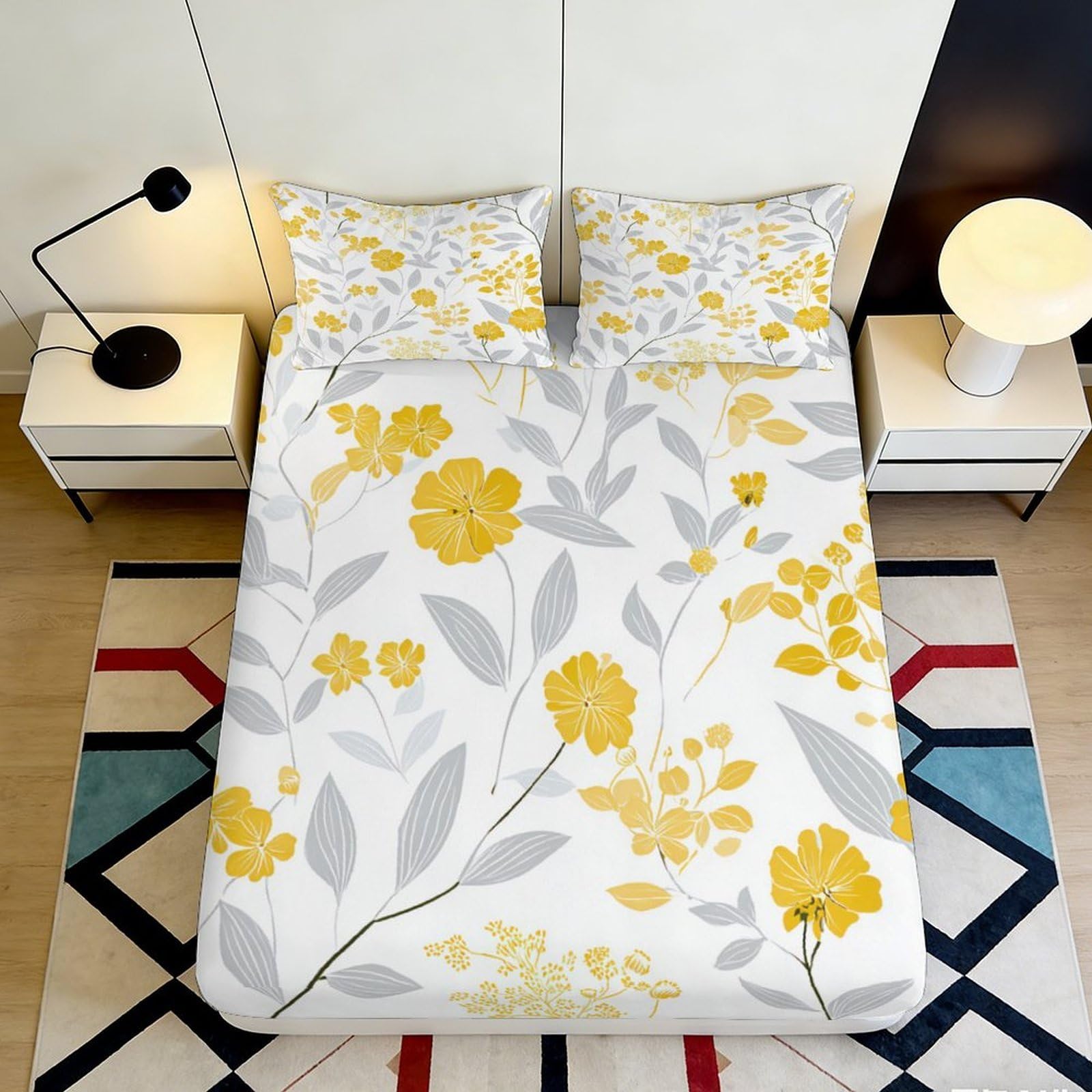 3D Printed Mandala Fitted Sheet Microfiber Deep Pocket Non-Slip Mandala Mattress Fitted Cover for Bedroom 90x200x25cm