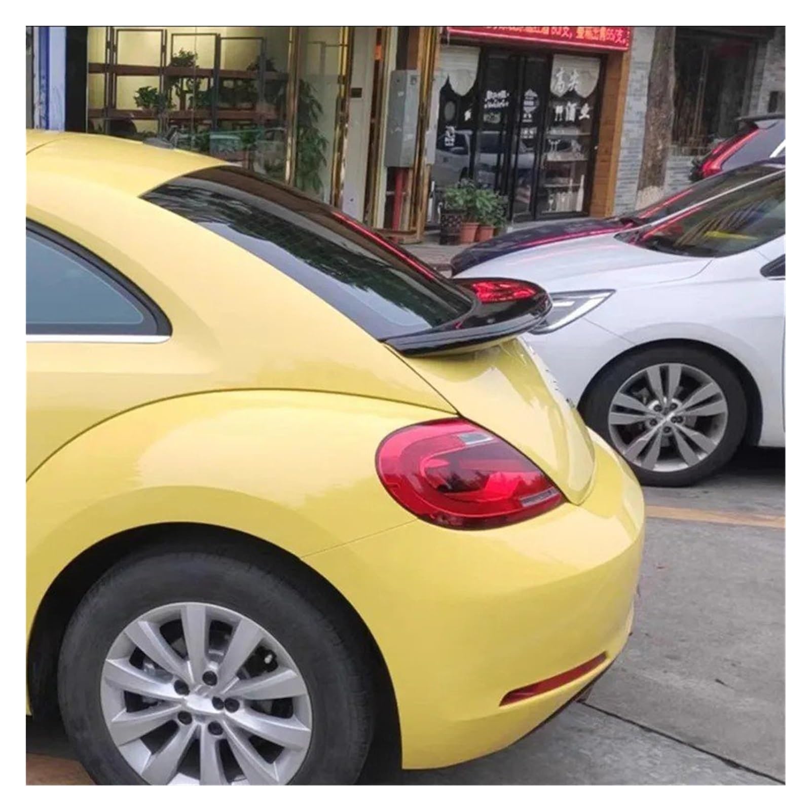 Spoiler Trasero De Coche para VW para Beetle 2013-2016 Kit De Alerón Trasero para Maletero De Coche ABS Fibra De Carbono Accesorios Exteriores Spoiler(Yellow with Black)