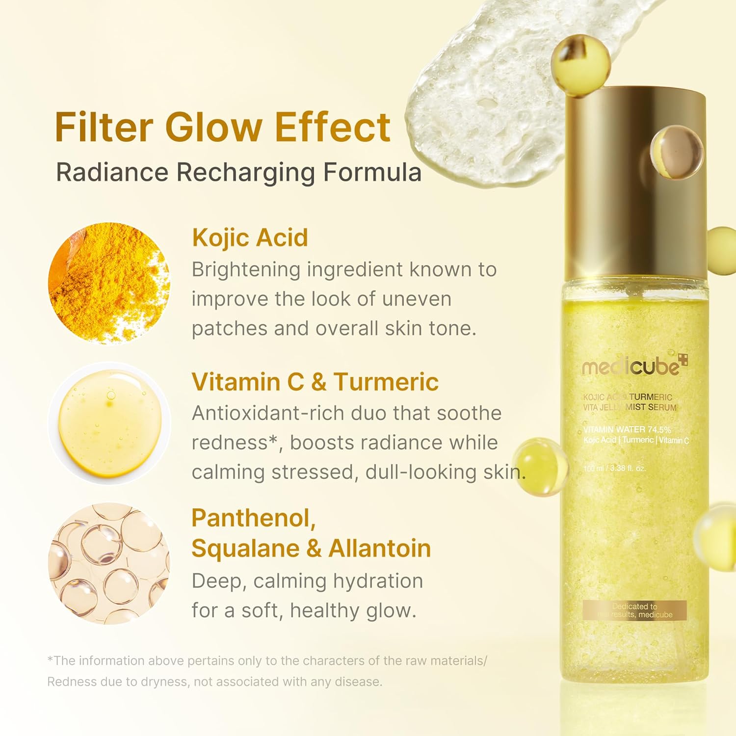 medicube Jelly Mist Serum with Kojic Acid Turmeric | 2-in-1 Daily Facial Spray and Serum | With Vitamin C, Turmeric, Panthenol for Hydrating, Calming Care | Lightweight, Refreshing Mist | 3.38 fl.oz - Image 3