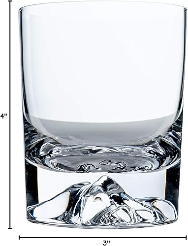 Miniatura 9 de Amehla "Foundation Crystal Rocks - Vasos de whisky de 10 onzas con base pesada montañas, vaso de whisky de montaña para bourbon - Elegante vaso de